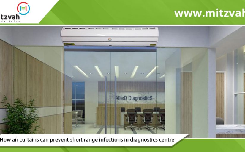 How air curtains can prevent short range infections in diagnostics center